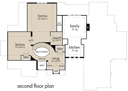 House Plan 75146 Second Level Plan