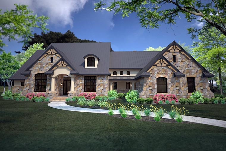 Country, Craftsman, European, Tuscan Plan with 3880 Sq. Ft., 3 Bedrooms, 3 Bathrooms, 3 Car Garage Elevation
