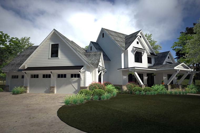 Contemporary, Country, Farmhouse Plan with 4839 Sq. Ft., 4 Bedrooms, 5 Bathrooms, 3 Car Garage Picture 8