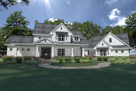 Country Farmhouse Southern Elevation of Plan 75148