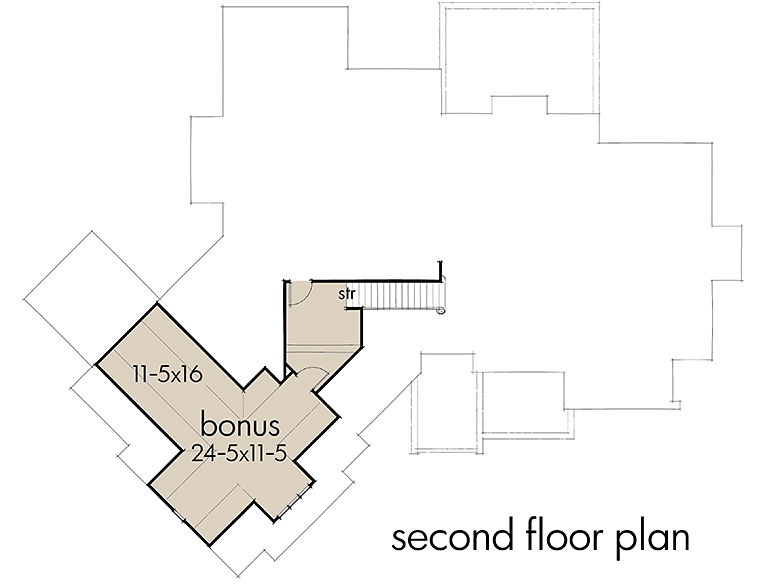 Cottage Craftsman European Farmhouse Level Two of Plan 75149