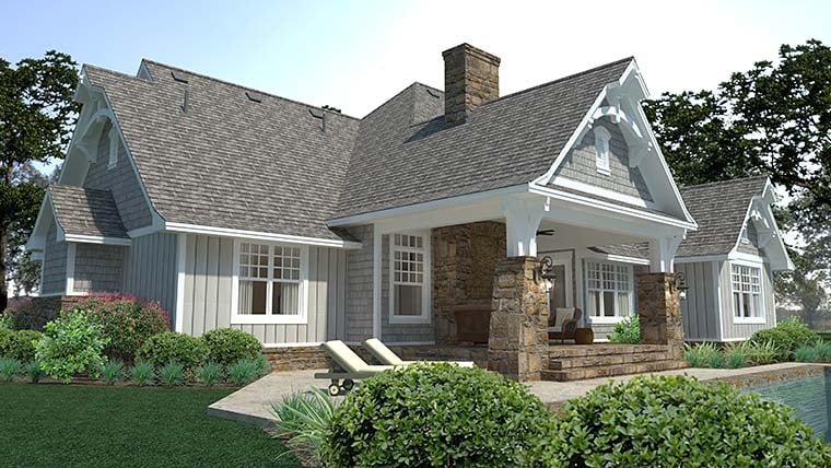 Cottage, Craftsman, European, Farmhouse Plan with 2662 Sq. Ft., 3 Bedrooms, 3 Bathrooms, 3 Car Garage Picture 4