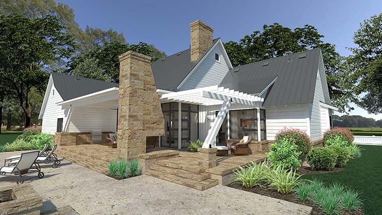 Cottage, Country, Farmhouse, Southern Plan with 2393 Sq. Ft., 3 Bedrooms, 3 Bathrooms, 2 Car Garage Picture 6