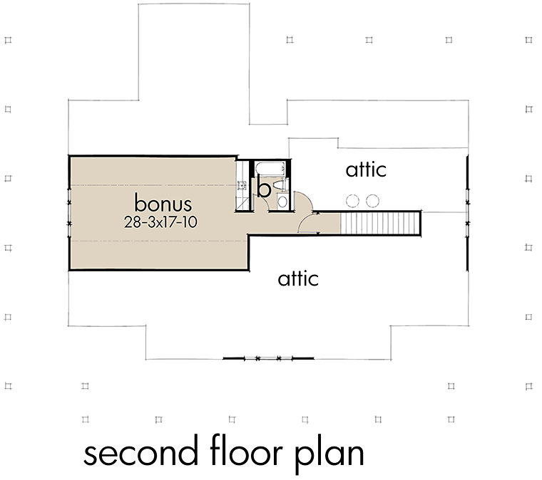 Country Farmhouse Southern Level Two of Plan 75151