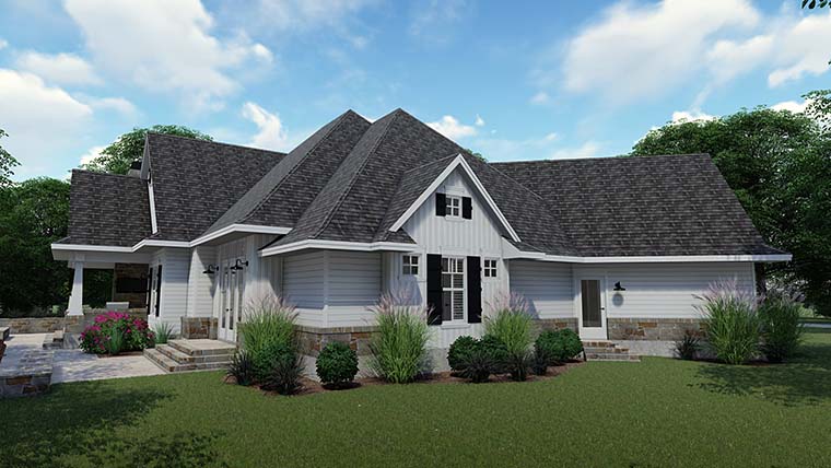 Cottage, Country, Farmhouse, Southern, Traditional Plan with 2504 Sq. Ft., 3 Bedrooms, 4 Bathrooms, 2 Car Garage Picture 7
