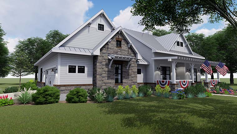 Cottage, Country, Farmhouse Plan with 2270 Sq. Ft., 3 Bedrooms, 3 Bathrooms, 2 Car Garage Picture 3