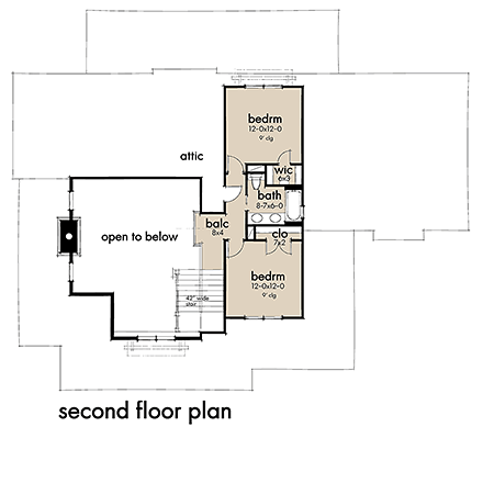 House Plan 75158 Second Level Plan