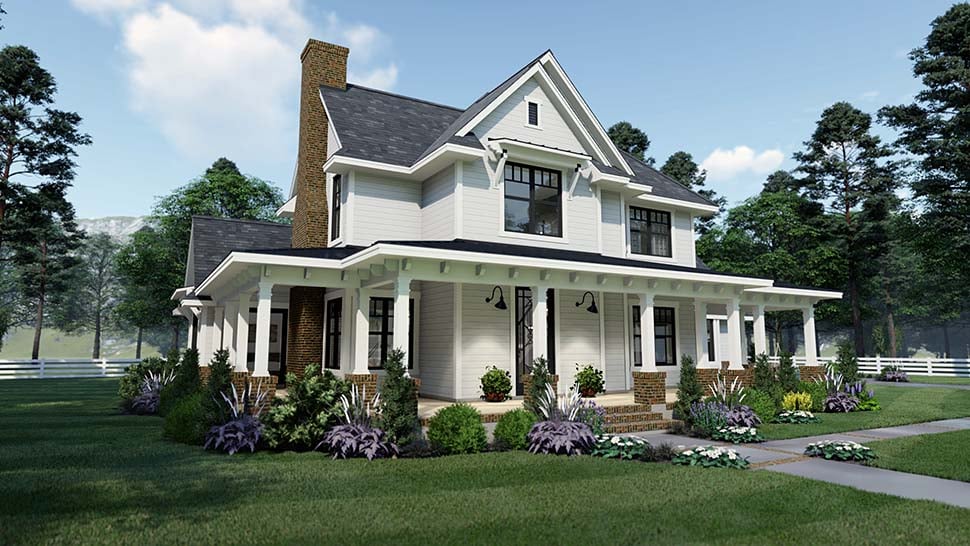 Country, Farmhouse, Southern Plan with 2214 Sq. Ft., 3 Bedrooms, 3 Bathrooms, 2 Car Garage Picture 17