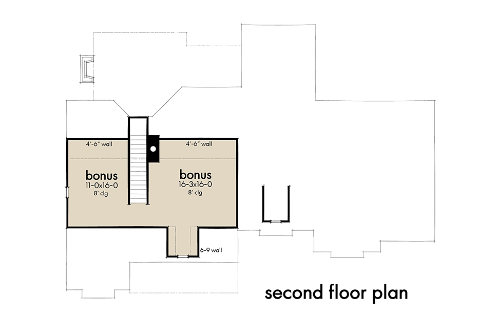 Country Craftsman Farmhouse New American Style Southern Level Two of Plan 75159