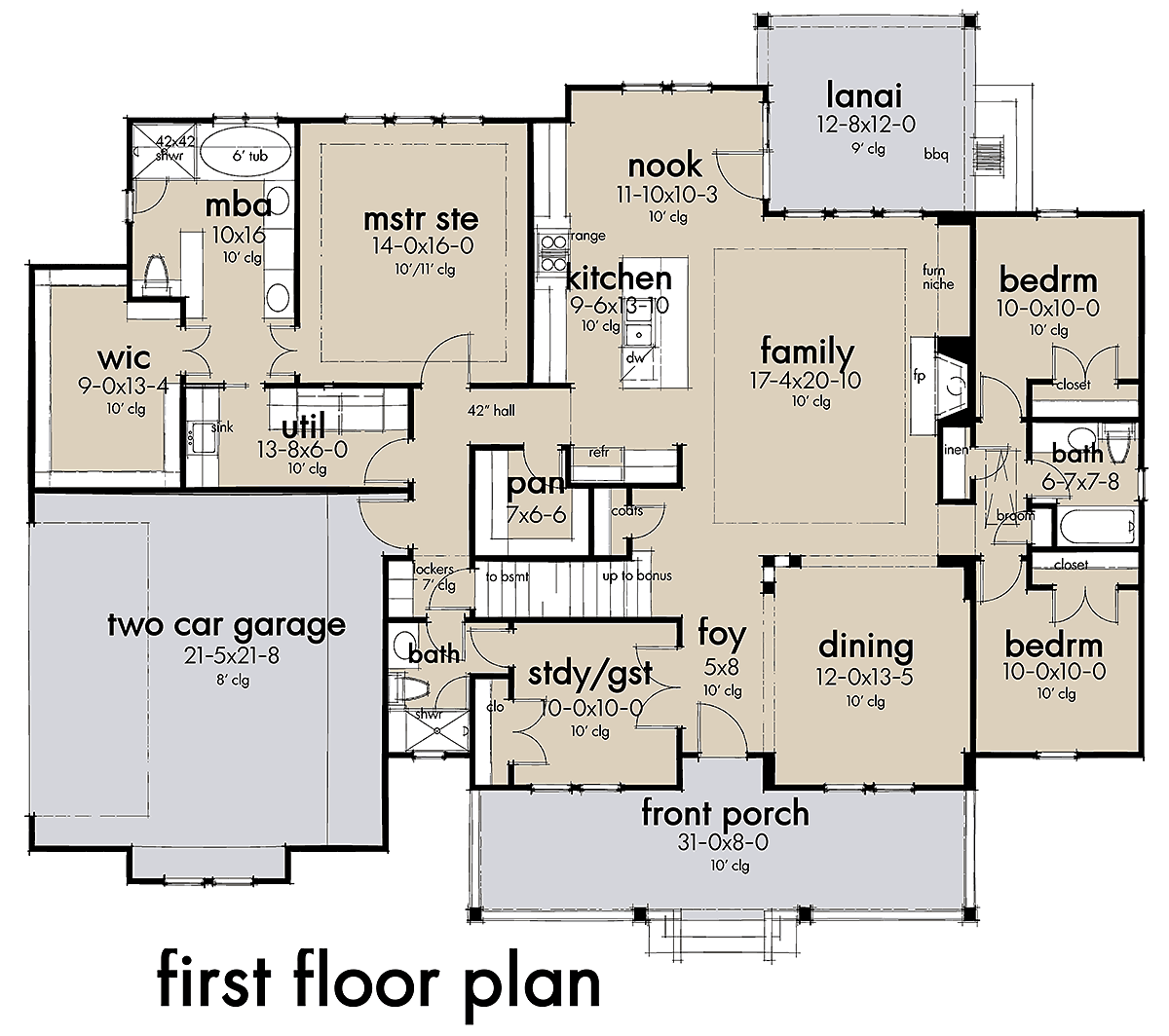 Cottage Country Farmhouse Level One of Plan 75163