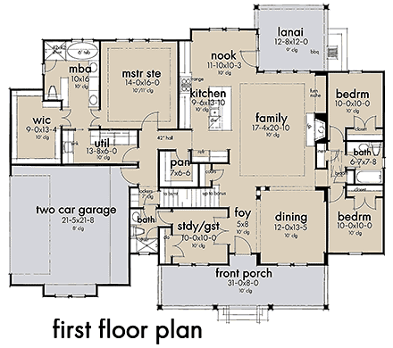 House Plan 75163 First Level Plan