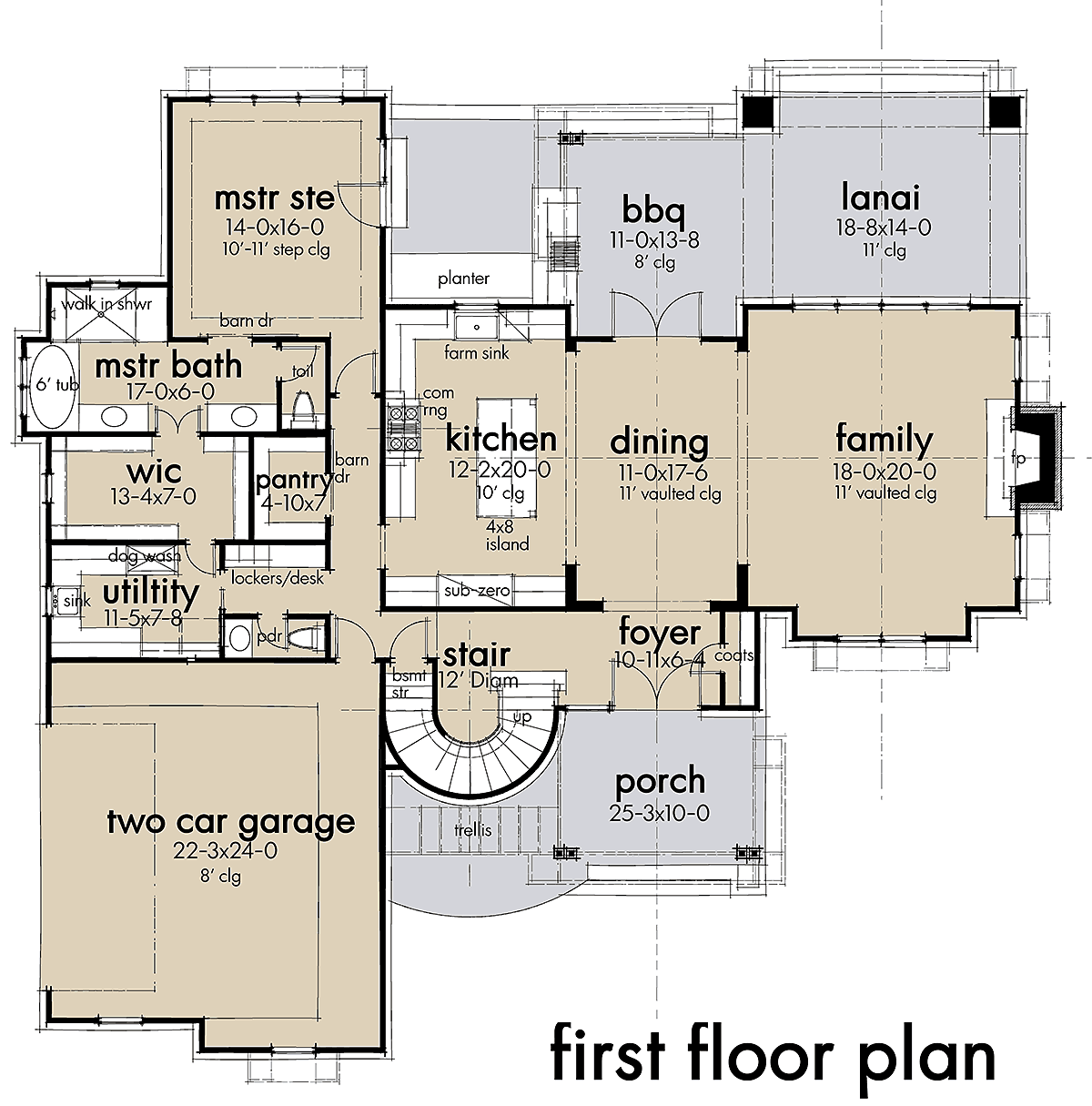 Barndominium Country Farmhouse Level One of Plan 75165