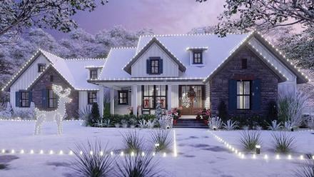 Cottage, Farmhouse, New American Style, Southern, Traditional House Plan 75166 with 3 Beds, 3 Baths, 2 Car Garage