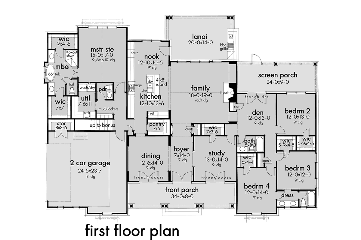 Country Farmhouse Ranch Southern Level One of Plan 75168