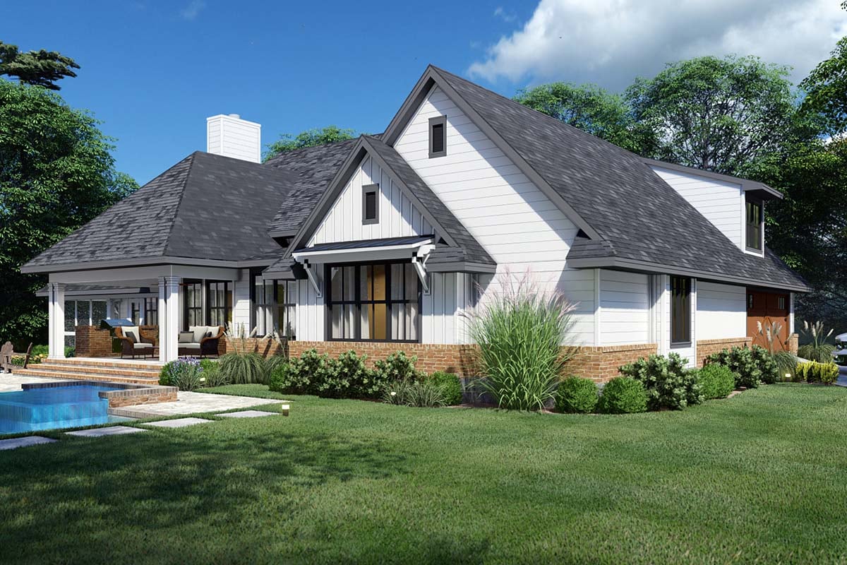 Country, Farmhouse, Ranch, Southern Plan with 3077 Sq. Ft., 4 Bedrooms, 4 Bathrooms, 2 Car Garage Picture 3