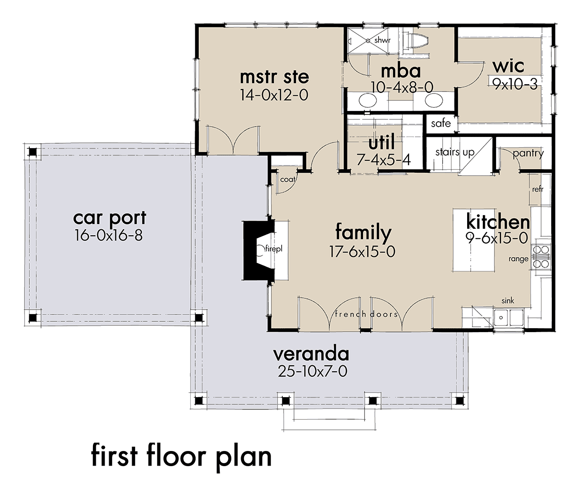 Cottage Farmhouse Level One of Plan 75170