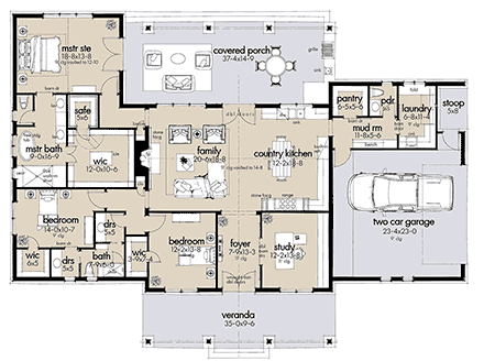 House Plan 75171 First Level Plan