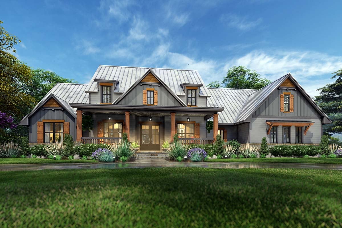 Cottage, Country, Farmhouse, Ranch, Southern, Traditional Plan with 2510 Sq. Ft., 3 Bedrooms, 3 Bathrooms, 2 Car Garage Picture 2