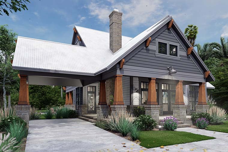 Cottage, Craftsman, Farmhouse Plan with 1657 Sq. Ft., 3 Bedrooms, 2 Bathrooms, 2 Car Garage Picture 6