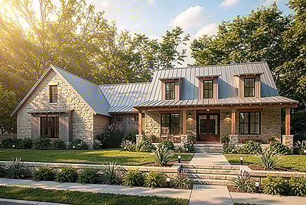 Country Ranch Elevation of Plan 75179