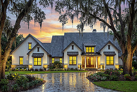 Cottage Farmhouse Ranch Elevation of Plan 75180