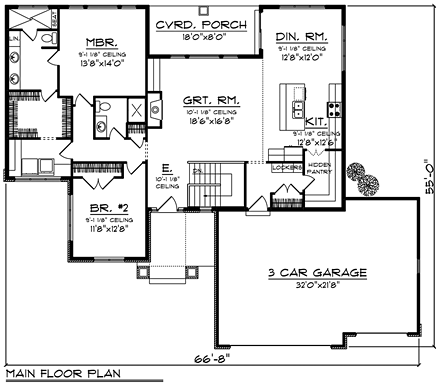 House Plan 75201 First Level Plan