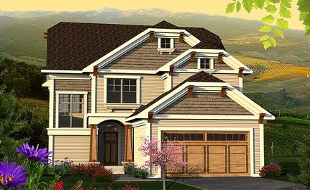 Cottage Craftsman Traditional Elevation of Plan 75206