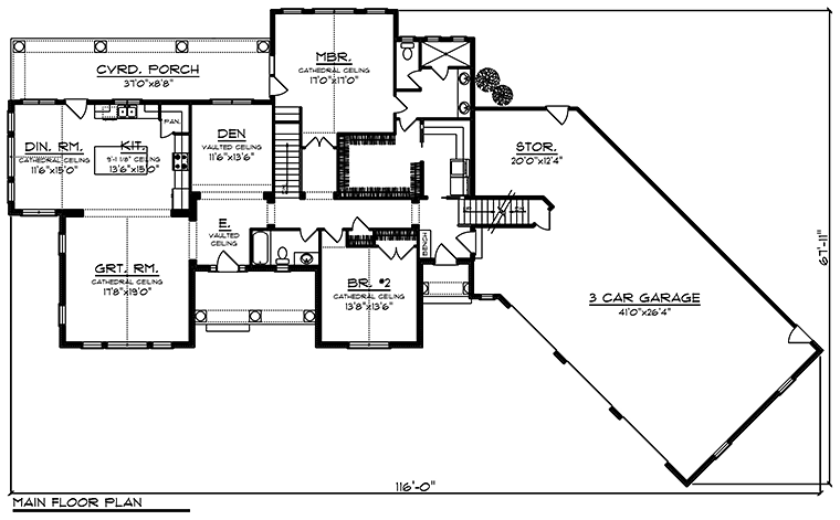 Craftsman Traditional Level One of Plan 75211