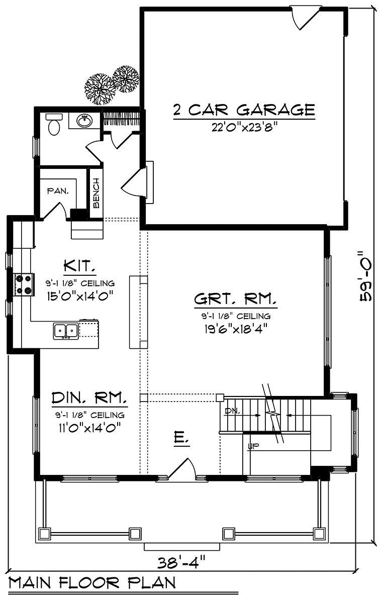 Craftsman Traditional Level One of Plan 75214