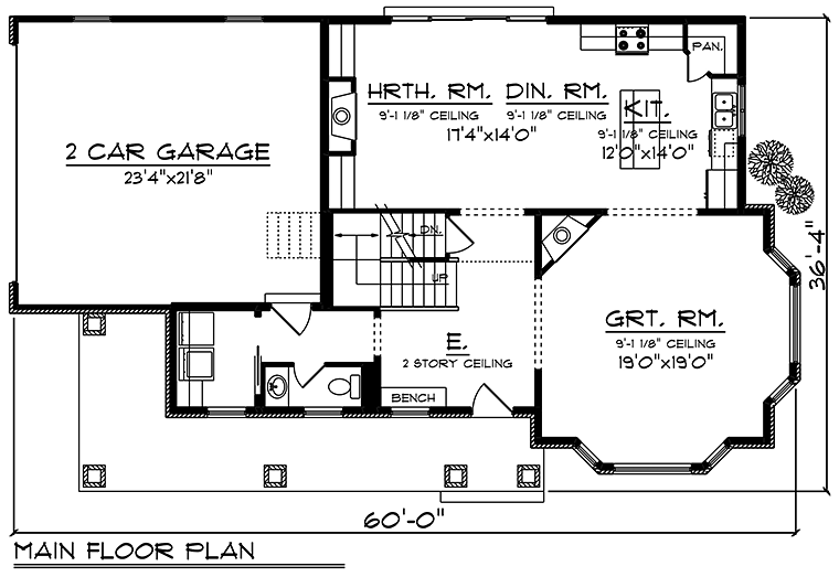 Country Craftsman Level One of Plan 75216