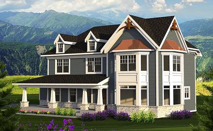 Country Craftsman Elevation of Plan 75216