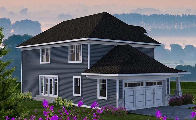 Country Craftsman Rear Elevation of Plan 75216