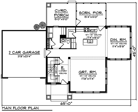House Plan 75218 First Level Plan