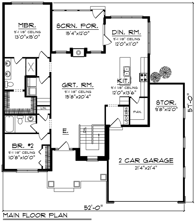 Ranch Traditional Level One of Plan 75231