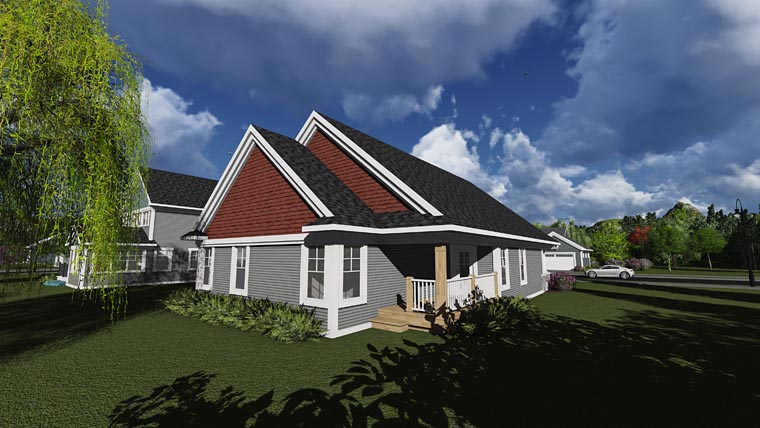 Bungalow Cottage Craftsman Rear Elevation of Plan 75232