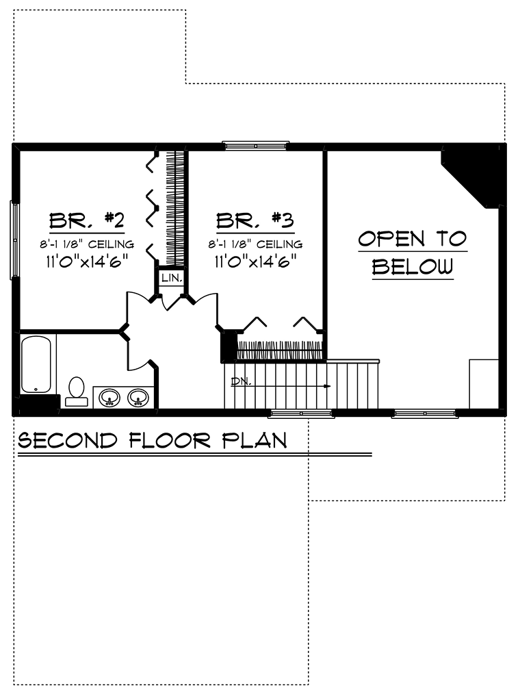 Bungalow Cottage Country Craftsman Traditional Level Two of Plan 75233