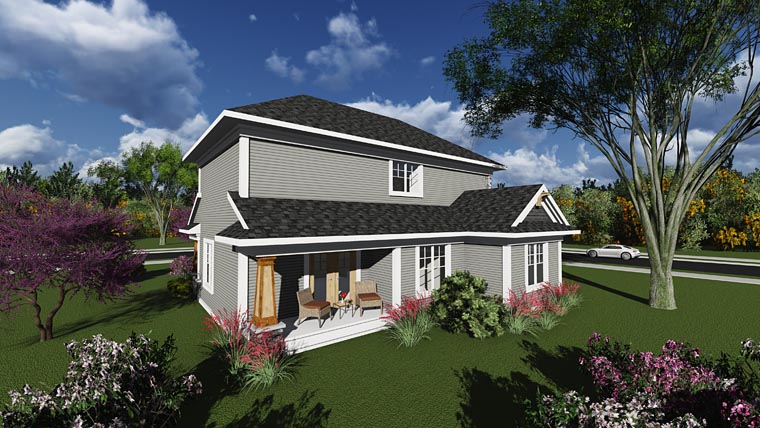 Bungalow Cottage Country Craftsman Traditional Rear Elevation of Plan 75233