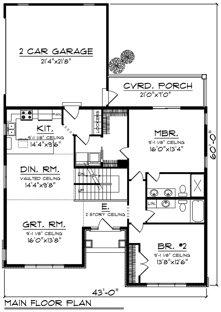 Contemporary Craftsman Level One of Plan 75236