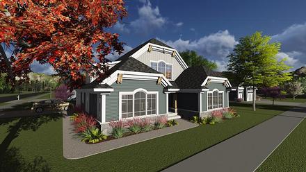 Contemporary Craftsman Elevation of Plan 75236