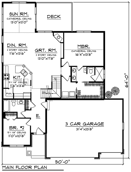 House Plan 75240 First Level Plan