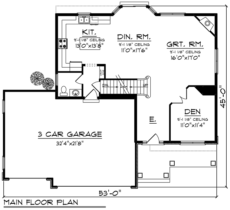 Bungalow Cottage Traditional Level One of Plan 75241