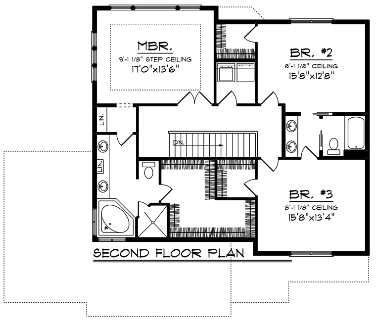 Bungalow Cottage Traditional Level Two of Plan 75241