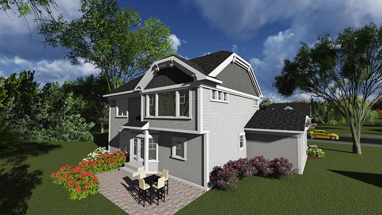 Bungalow Cottage Traditional Rear Elevation of Plan 75241