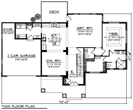 House Plan 75243 First Level Plan