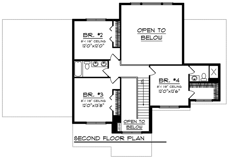 Bungalow Cottage Craftsman Traditional Level Two of Plan 75243