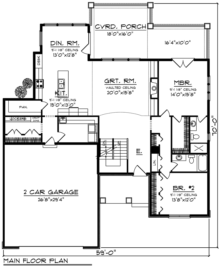 Bungalow Cottage Craftsman Level One of Plan 75245