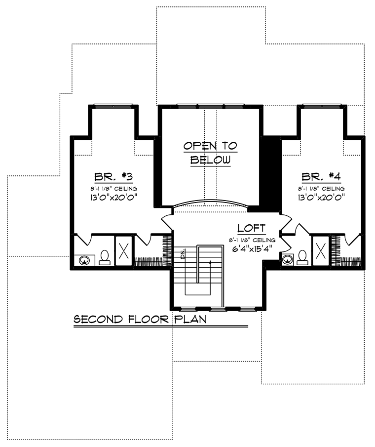Bungalow Cottage Craftsman Level Two of Plan 75245
