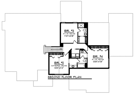 House Plan 75246 Second Level Plan