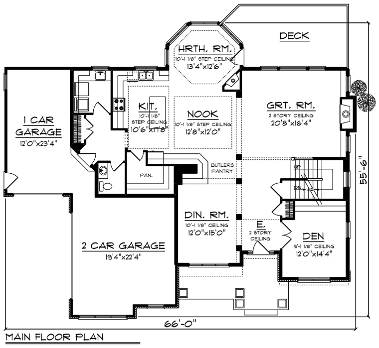 Bungalow Colonial Craftsman Level One of Plan 75247