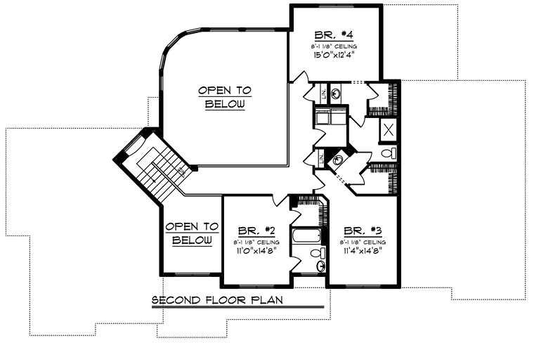 Craftsman Traditional Tudor Level Two of Plan 75248